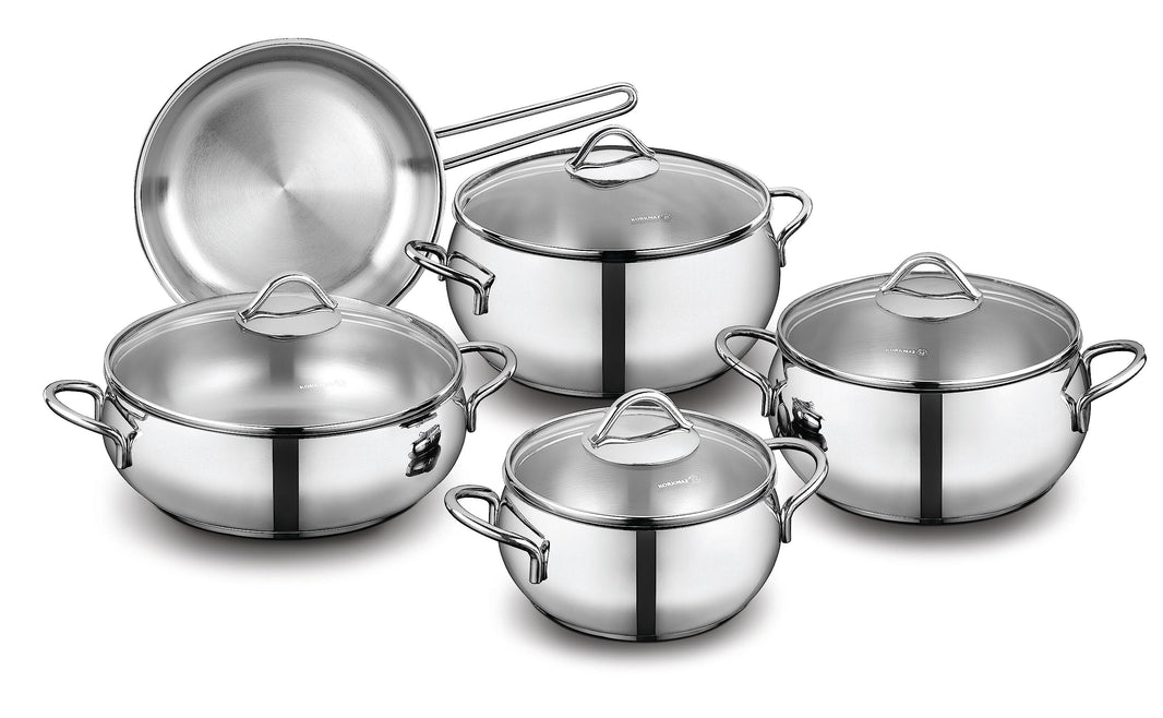 Korkmaz 9 Pieces Stainless Steel Cookware Set