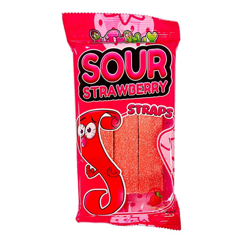 SOUR STRAWBERRY STRAPS 160GR