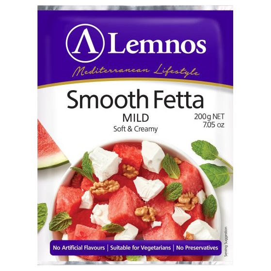 Lemnos Smooth Reduced Fat Fetta (Danish) 200gr