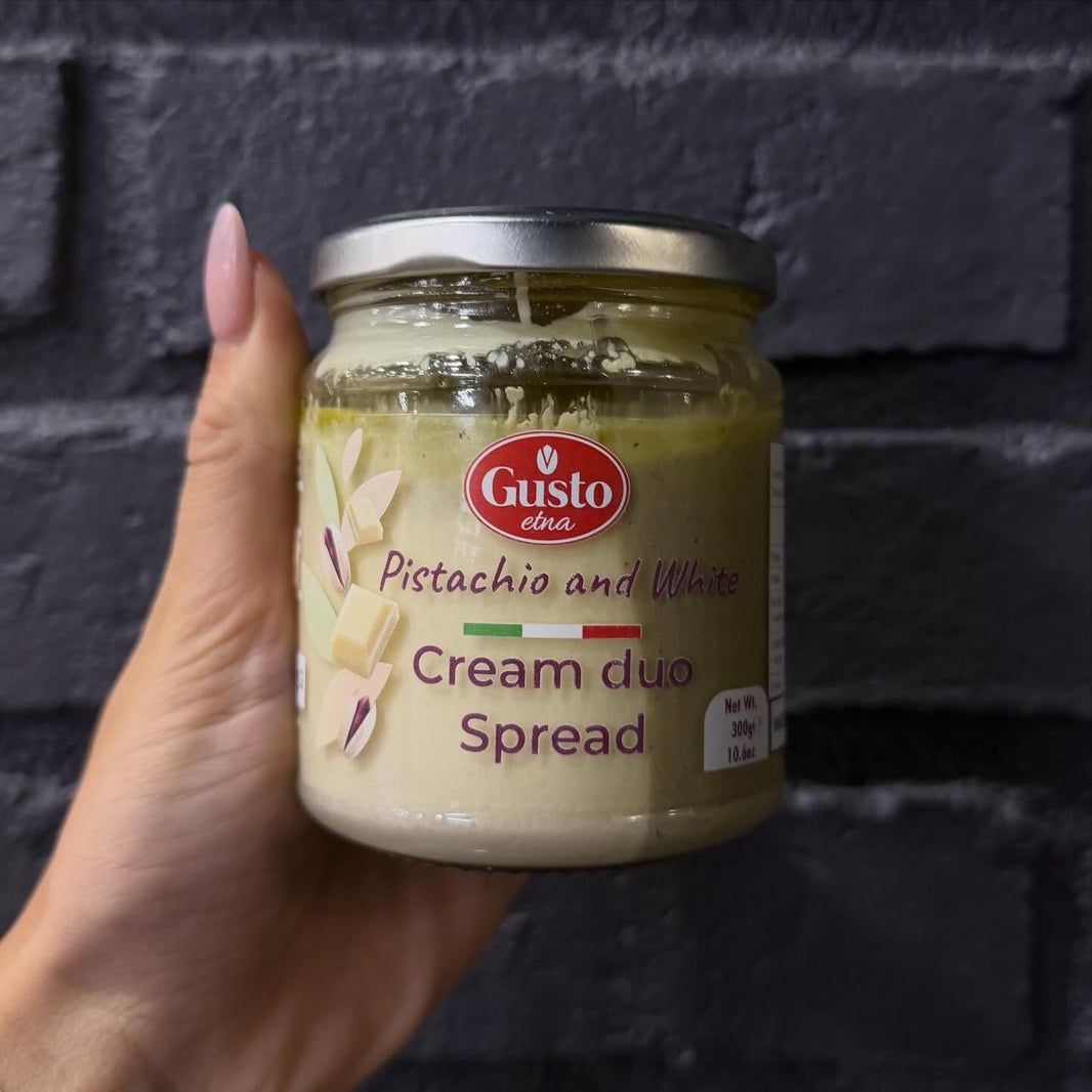 Gusto Etna – Pistachio & White Chocolate Cream Duo Spread 300g