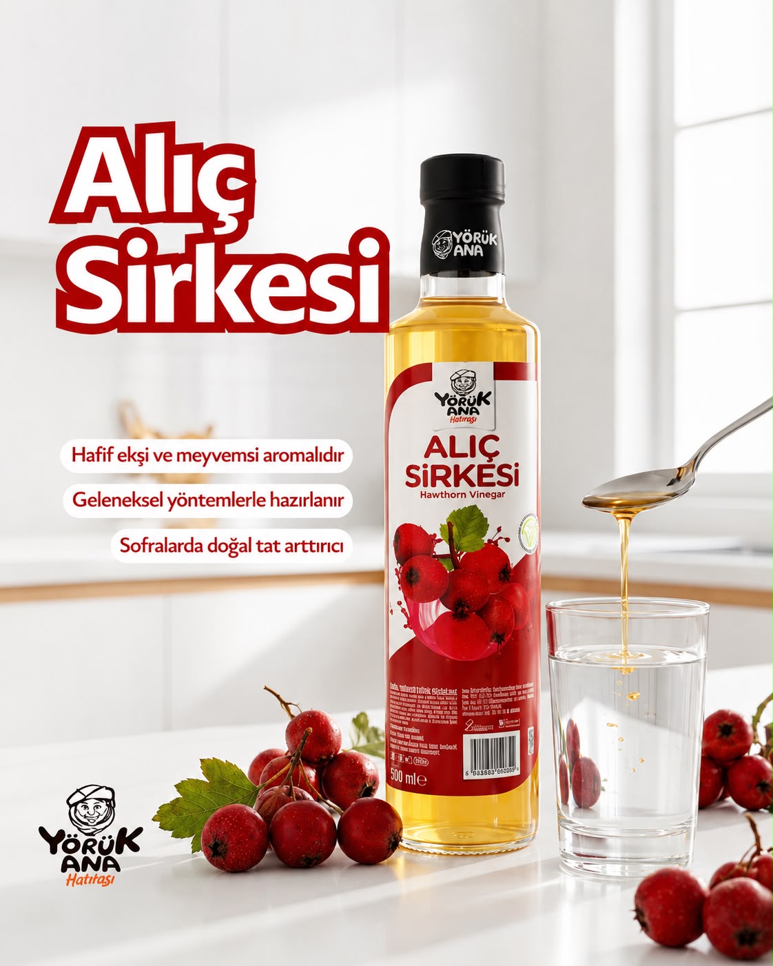 Yörük Ana Alıç Sirkesi (Hawthorn Vinegar) 500ml