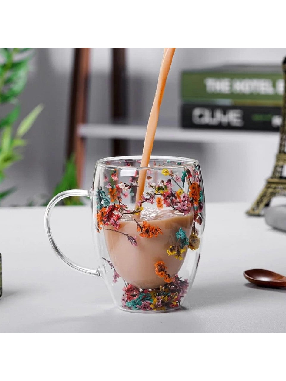 Original Dried Flower Double-Walled Glass Mug – 250 ml