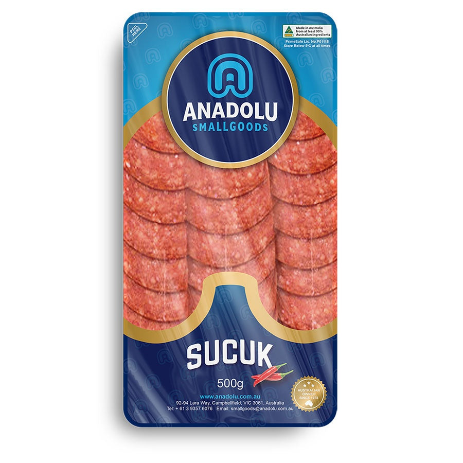 ANADOLU SLICED HOT SUCUK 500 GR