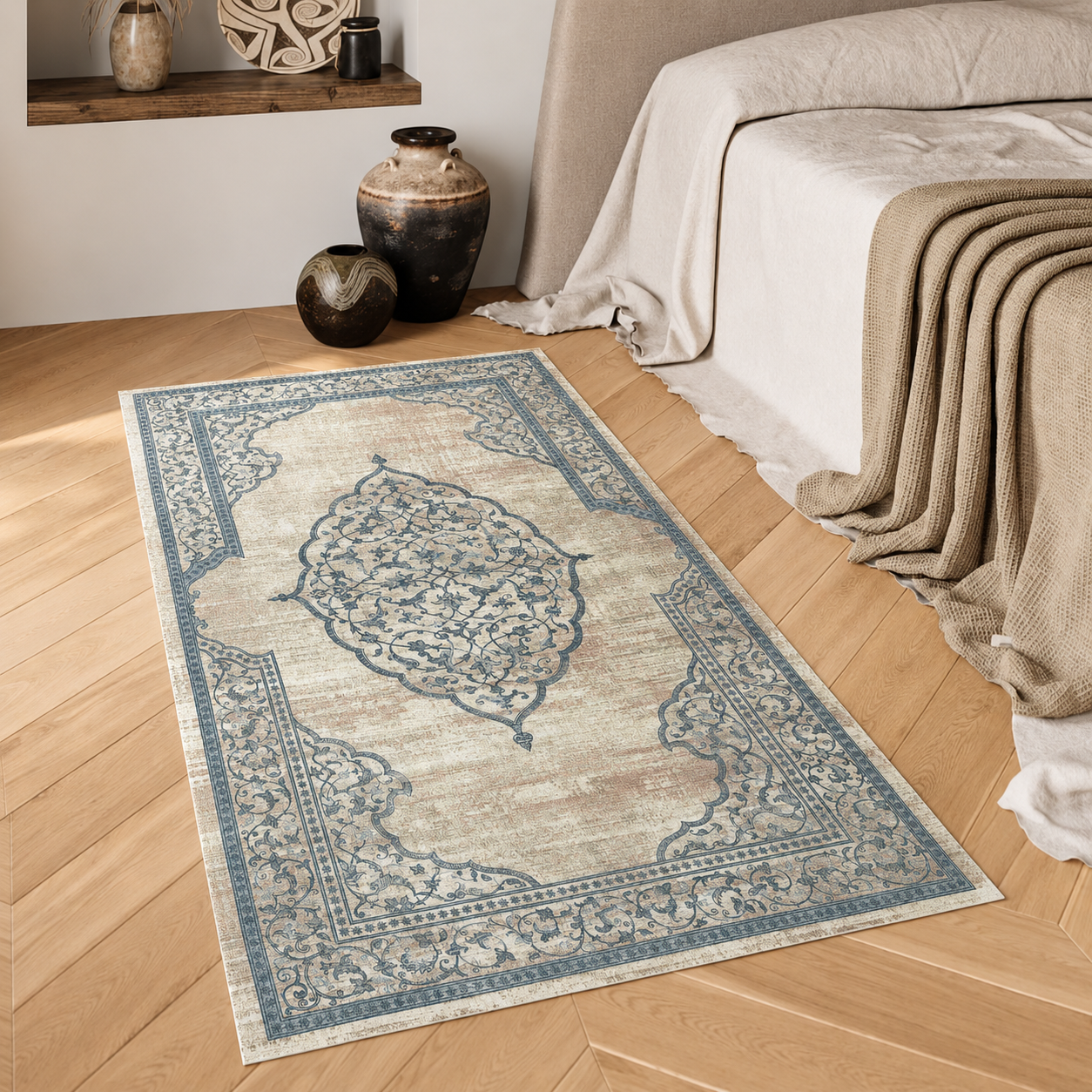 Brilliant Washable Turkish Rug Non-Slip 160X230cm