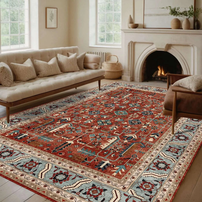 Regal Red Washable Turkish Rug Non-Slip 200X290cm