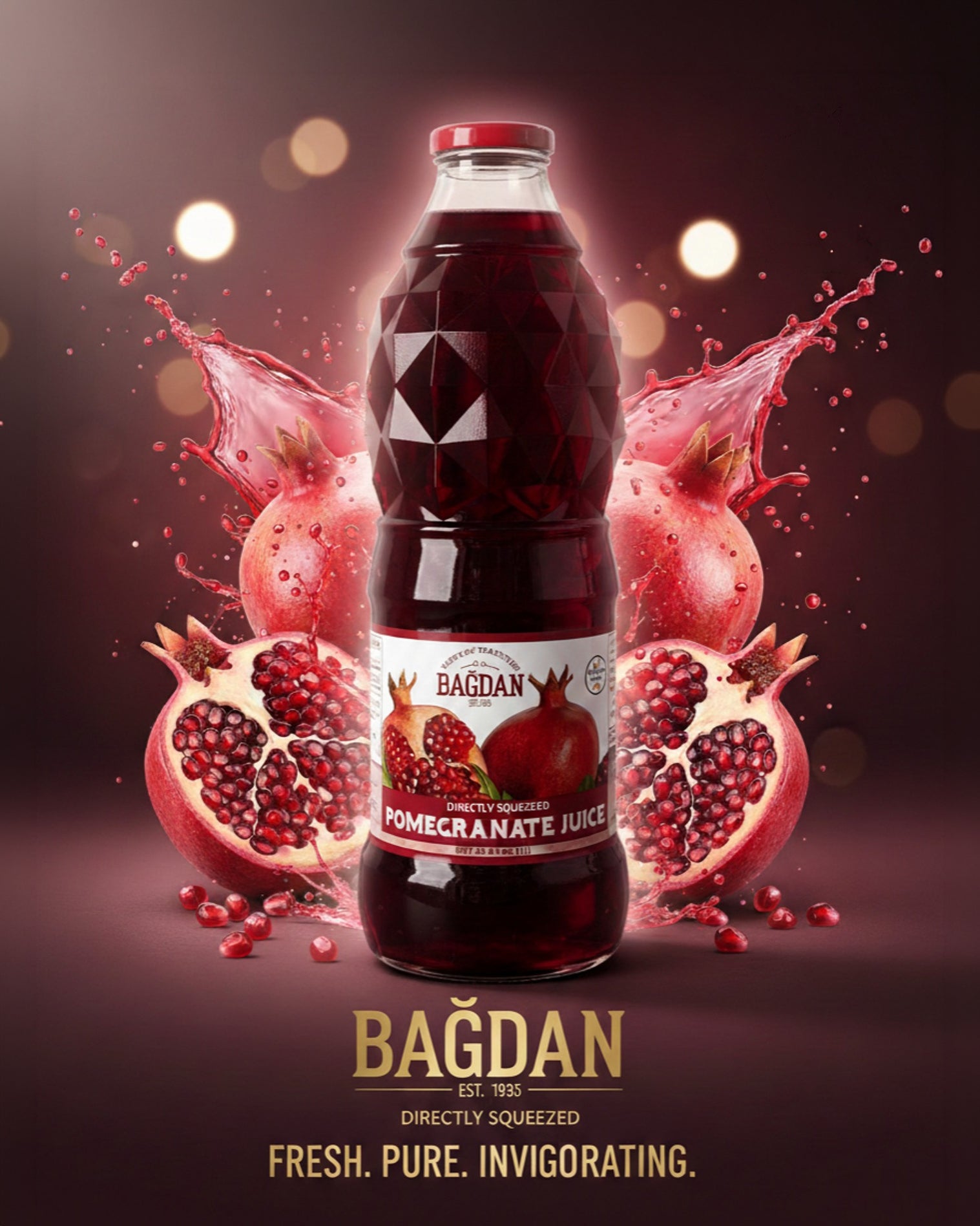Bagdan Pomegranate Juice 1 L 100% Pomegranate Juice