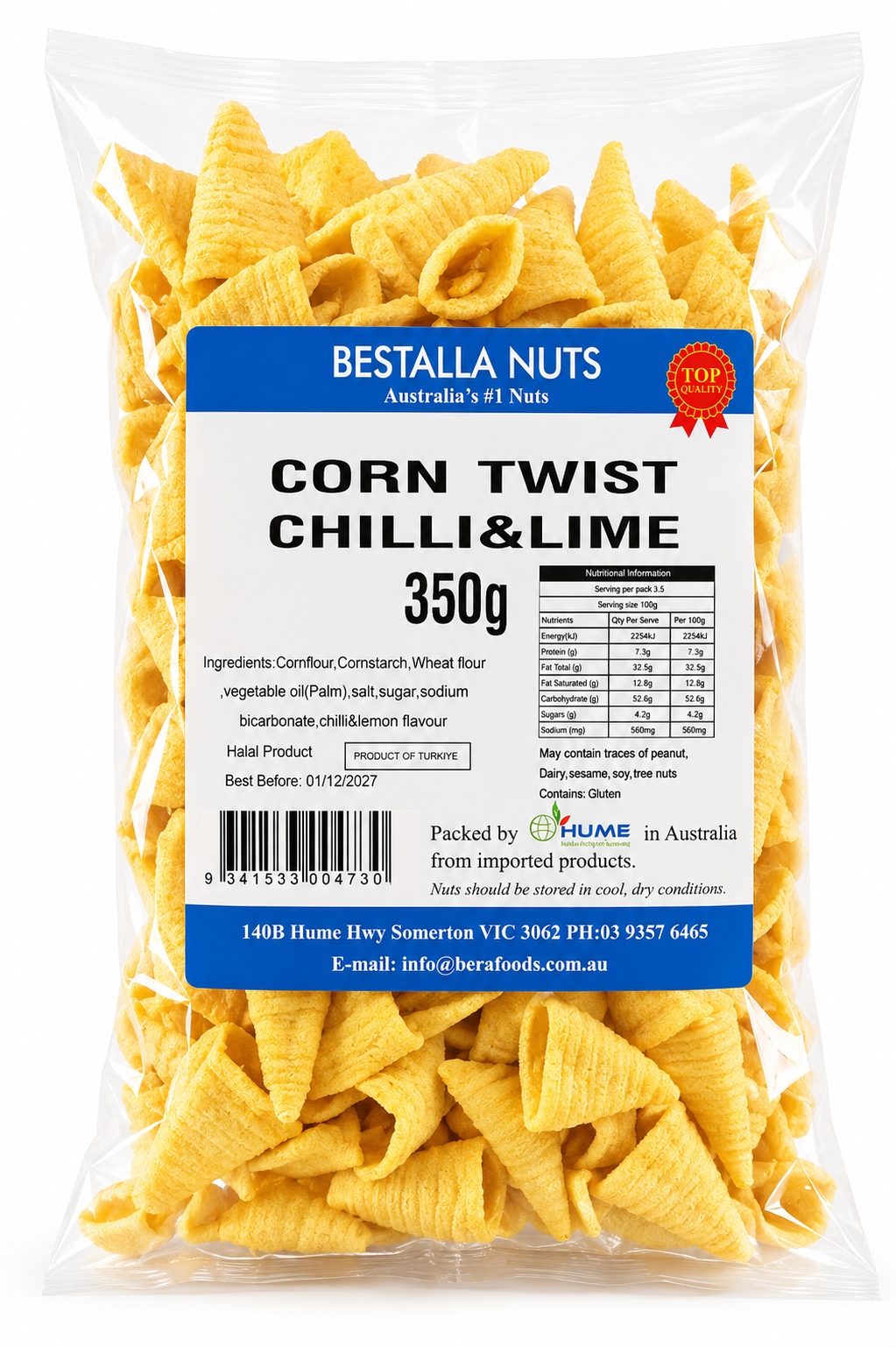 Bestalla Corn Twist Chilli & Lime 350g