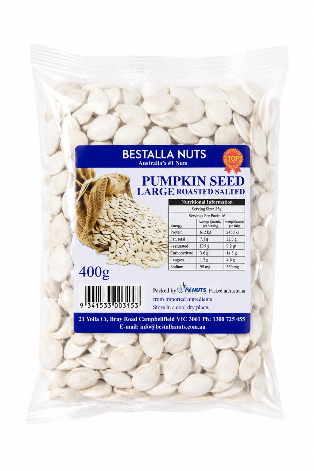 Bestalla Pumpkin Seed Large Salted 400g