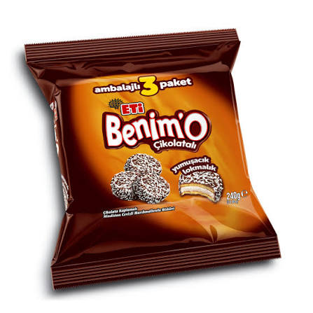 Eti Benimo Chocolate Coated Coconut Biscuit 240G