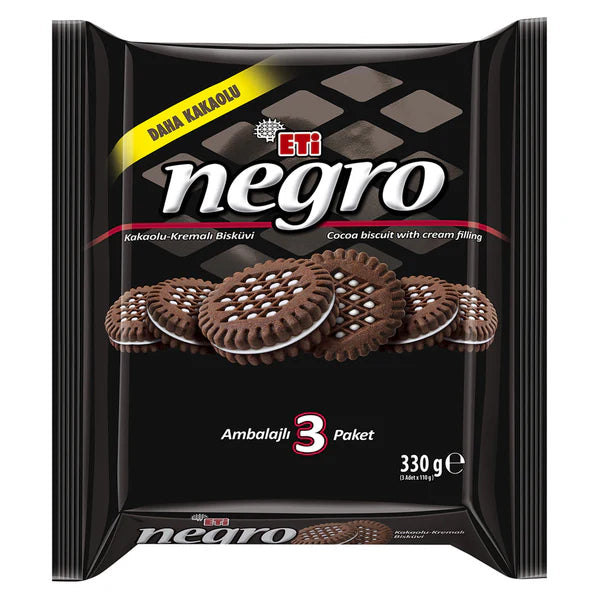 Eti Negro Chocolate Cream Biscuits Pack of 3 300g