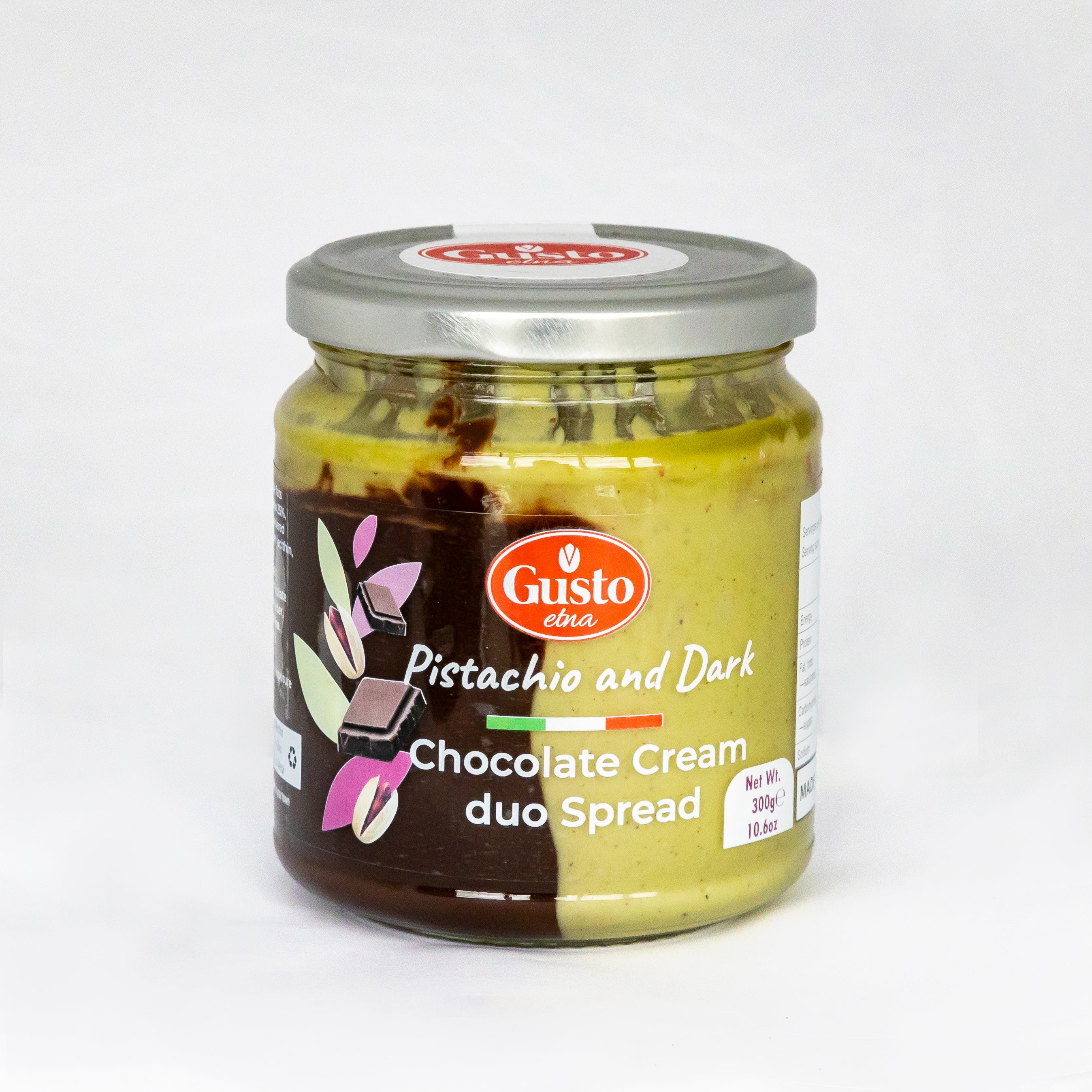 Gusto Etna – Pistachio & Dark Chocolate Cream Duo Spread 300g