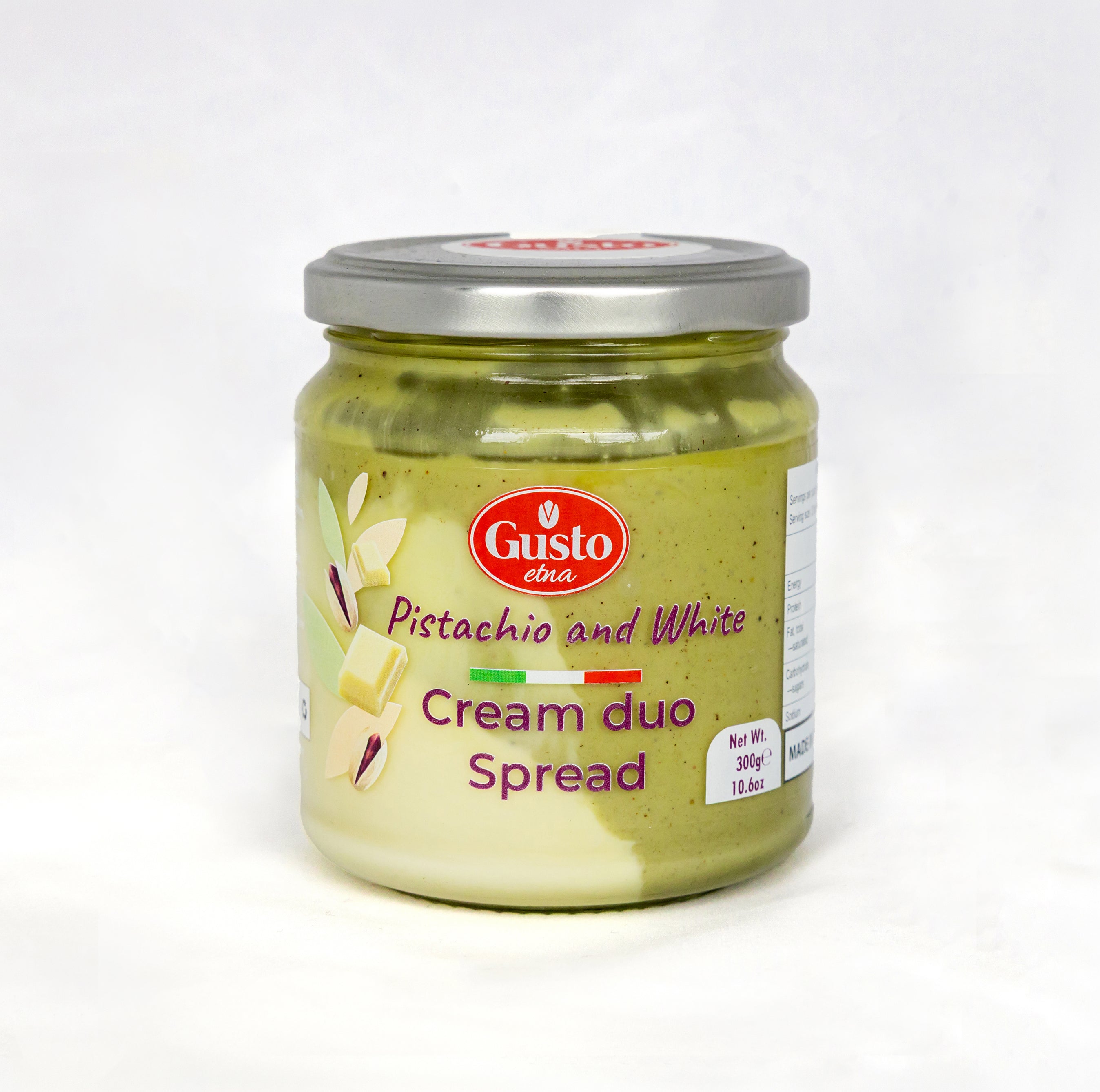 Gusto Etna – Pistachio & White Chocolate Cream Duo Spread 300g