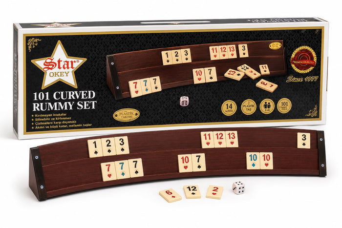 Star Curved Wooden 101 Rummy Okey Set