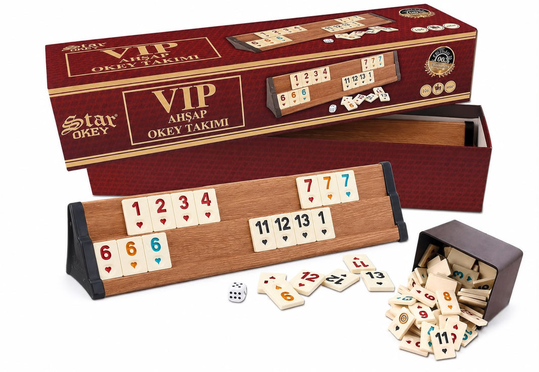 Star VIP Wooden Rummy Okey Set