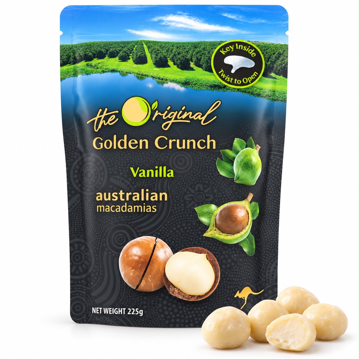 Golden Crunch Macadamia 225g