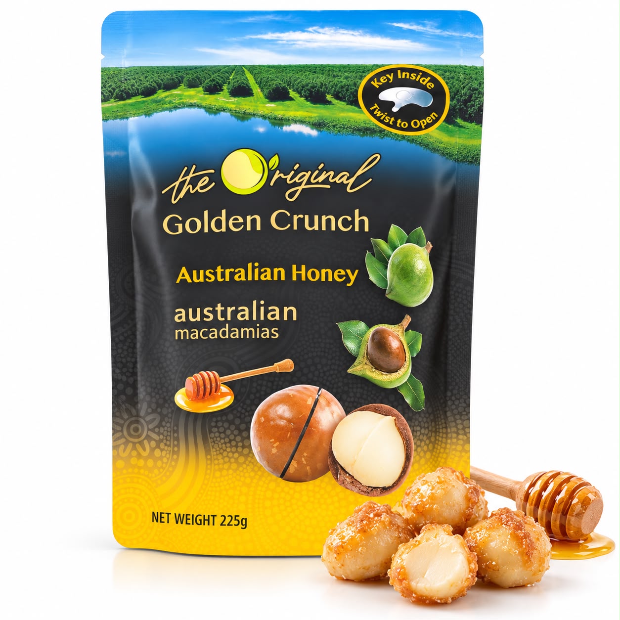 Golden Crunch Macadamia 225g