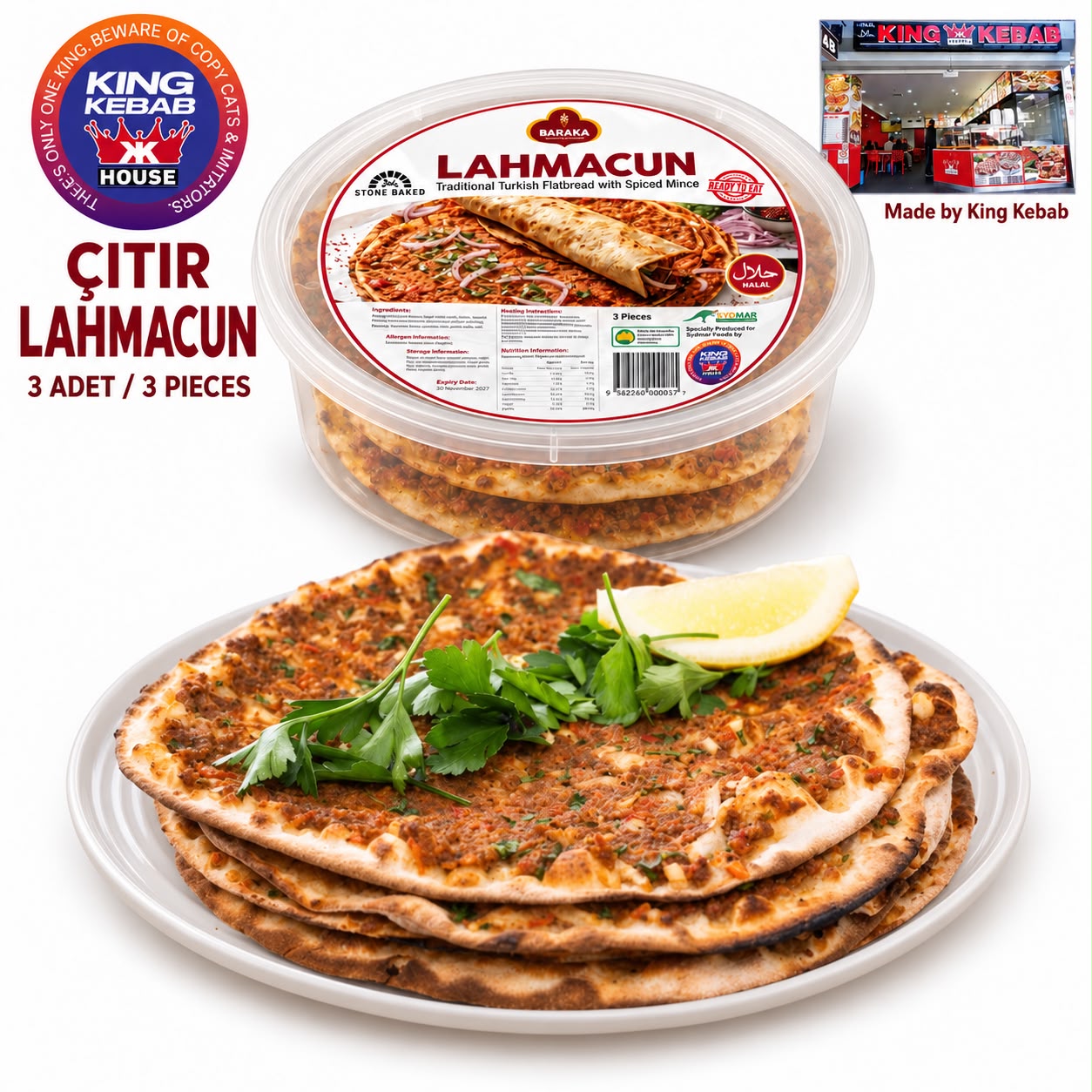 Baraka Lahmacun Triple Pack - Ready to Eat