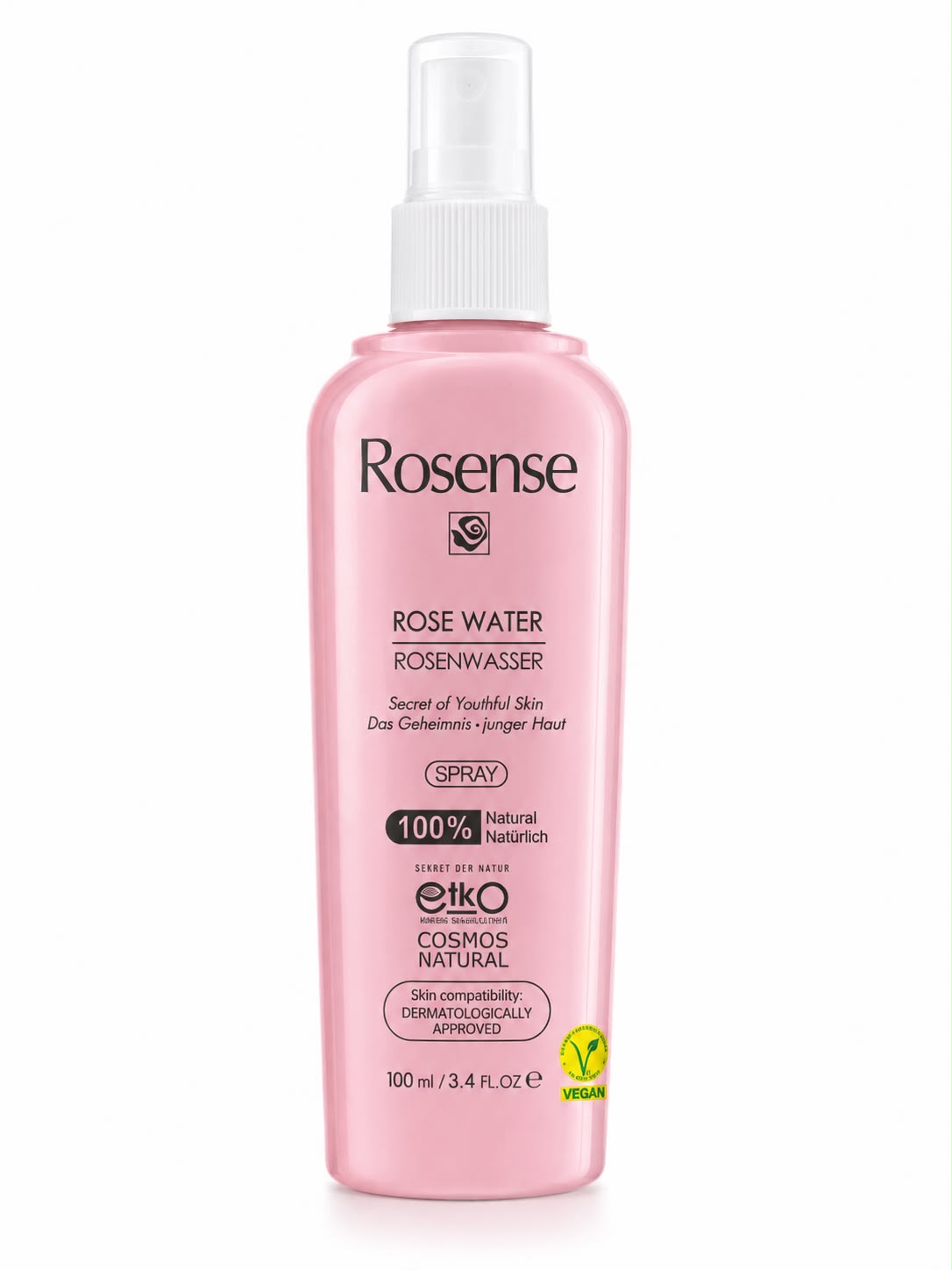 Rosense Rosewater Hydrating Facial Toner / Rose Water Face Mist – 100 ml