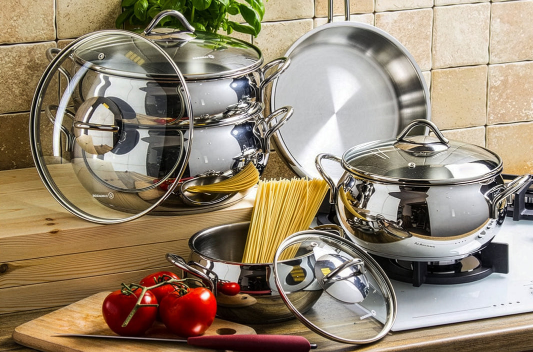 Korkmaz 9 Pieces Stainless Steel Cookware Set