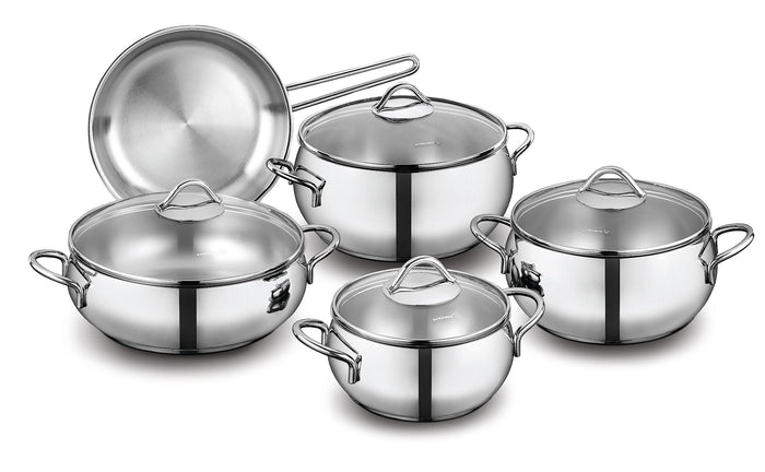 Korkmaz 9 Pieces Stainless Steel Cookware Set