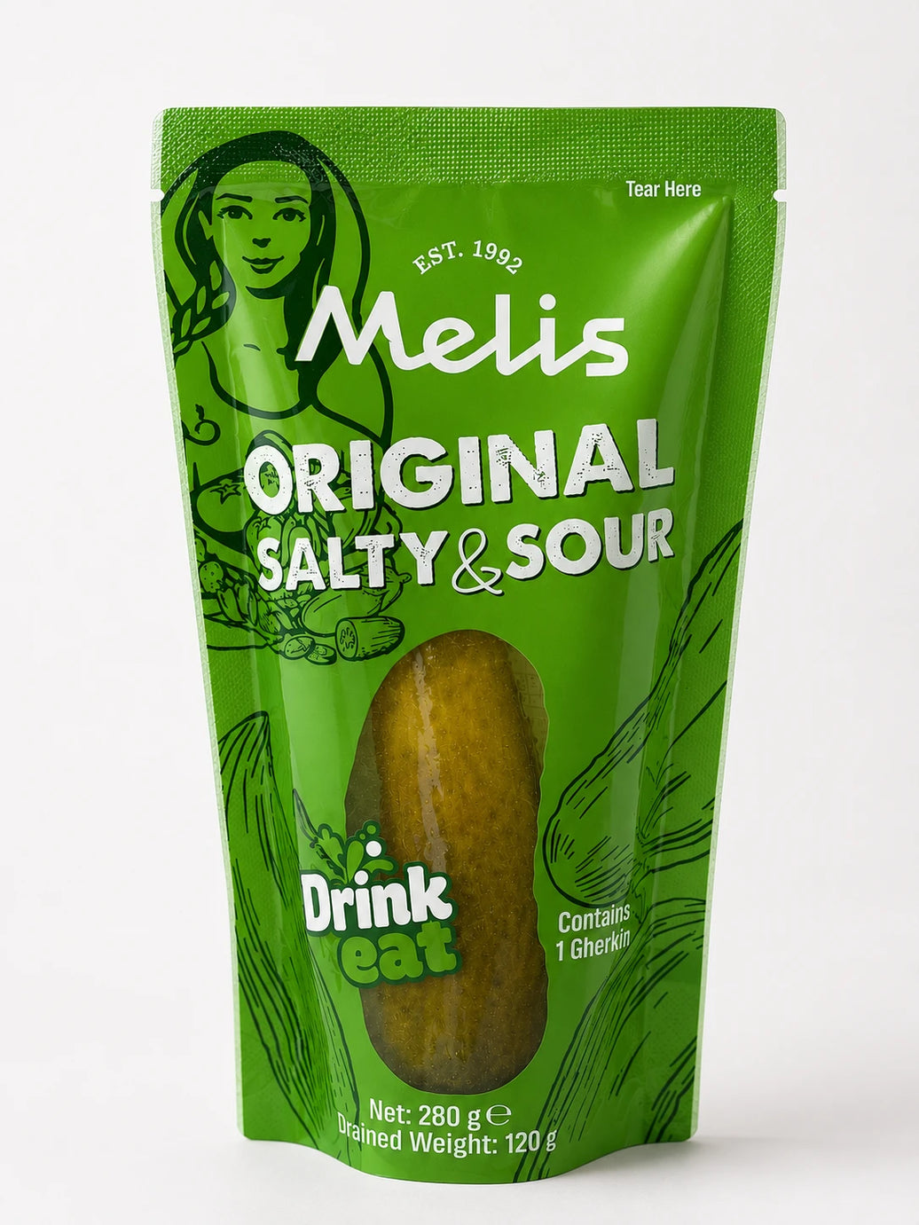 Melis Original Salty Sour Pickle Pouch 280g