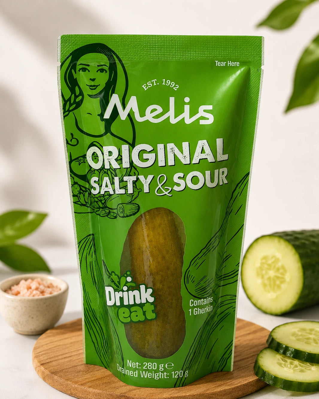 Melis Original Salty Sour Pickle Pouch 280g