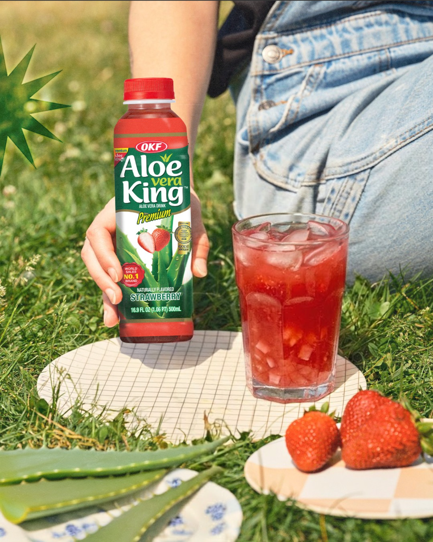 OKF Aloe Vera Strawberry Drink 500ml