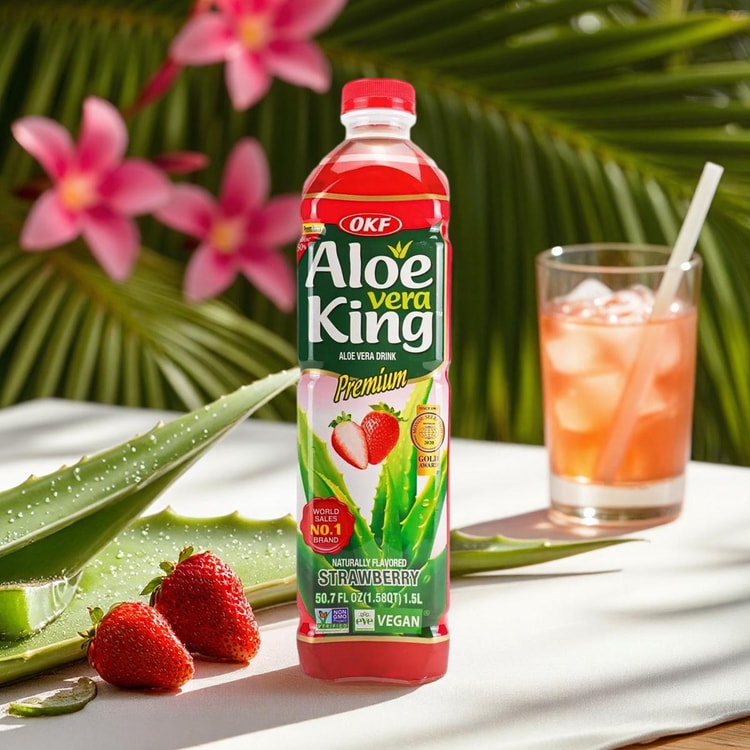 OKF Aloe Vera Strawberry Drink 1.5L