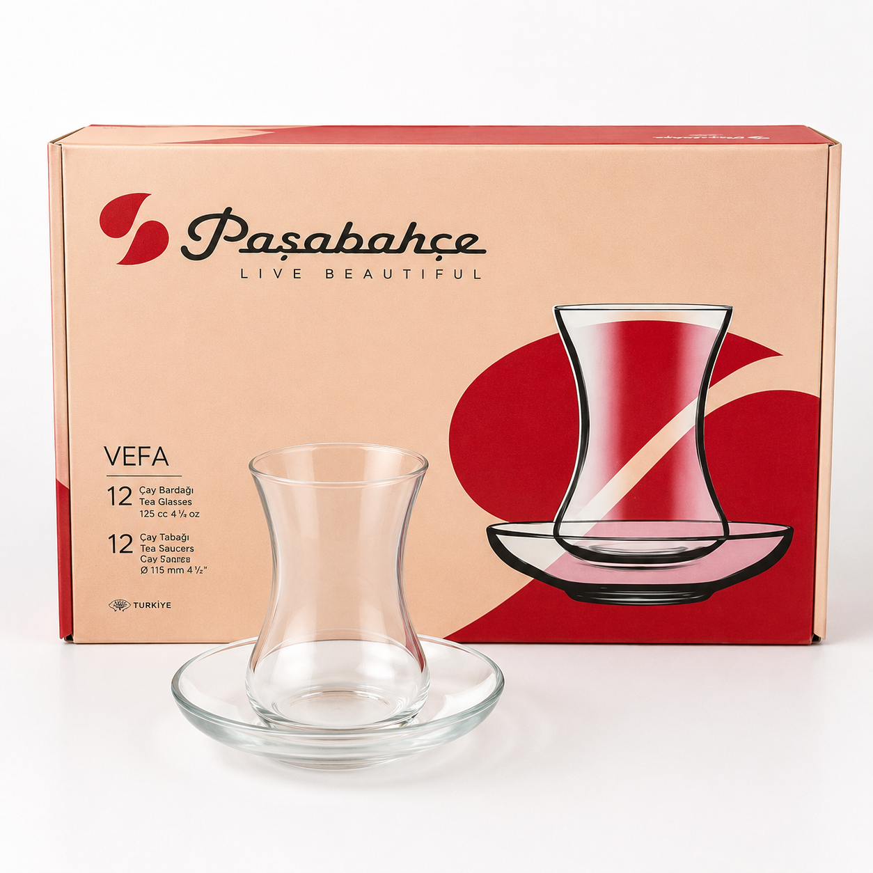 Pasabahce Vefa Tea Glass Set of 12