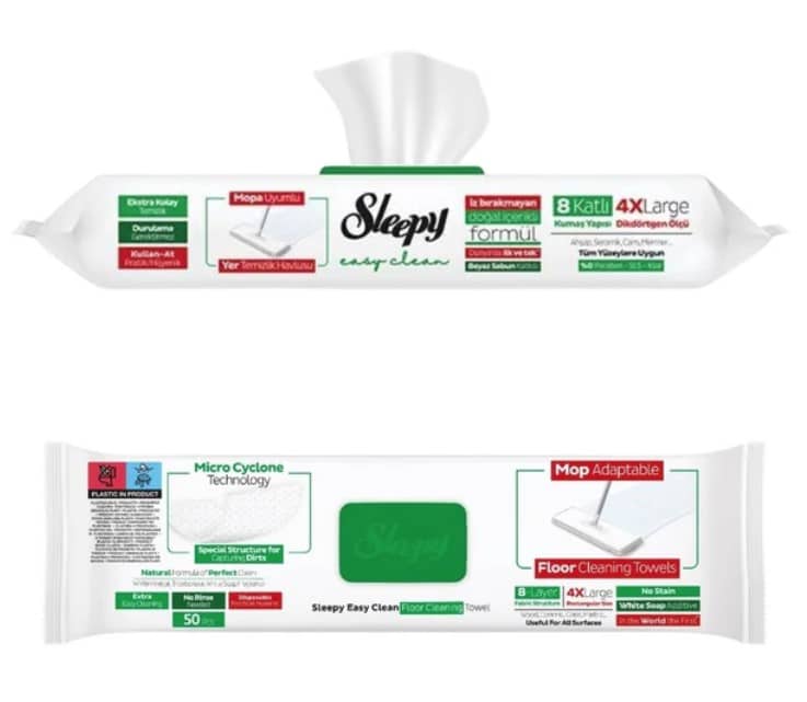 Sleepy Large Floor Mop Wipes with White Soap – 50 pcs