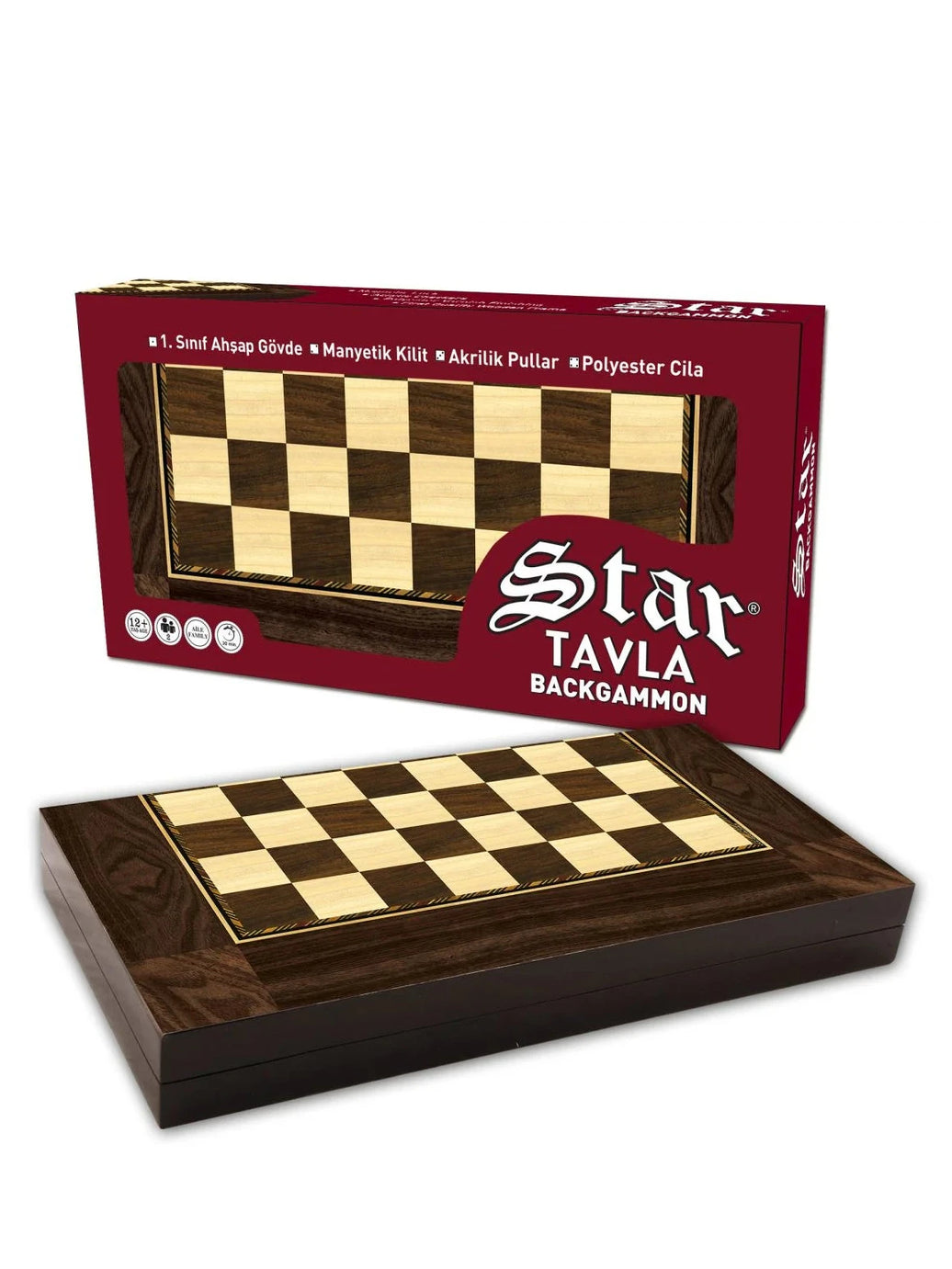 Star Backgammon Wooden Board Game