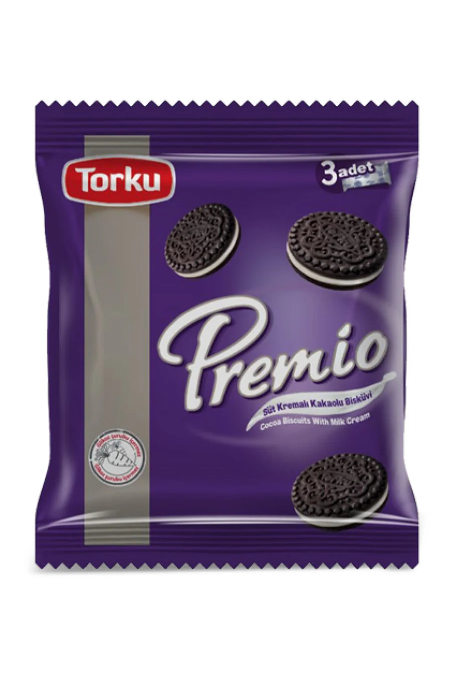 Torku Premio Cocoa Biscuit With Milk Cream 3x86 gr

