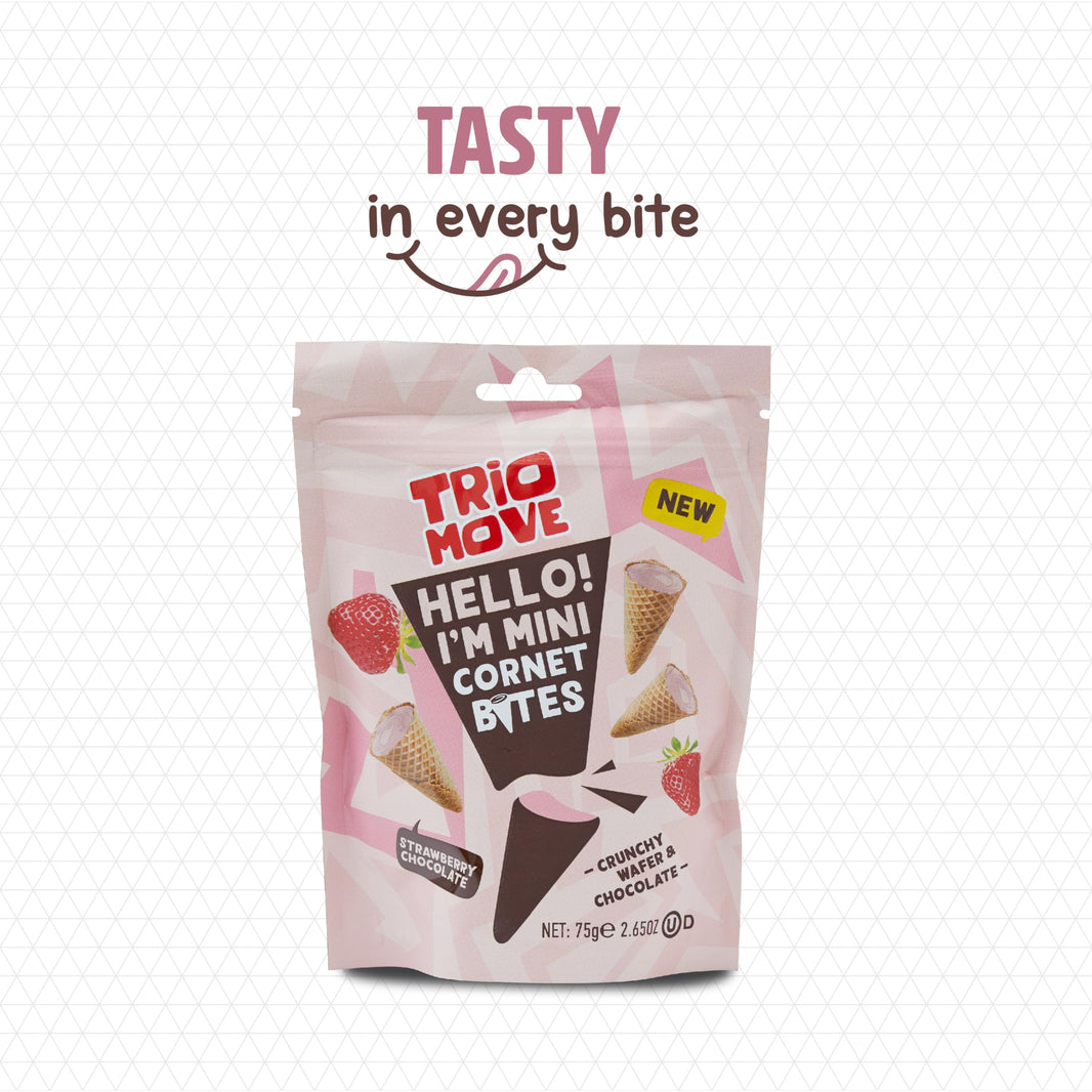 Trio Move Strawberry - Cho Mini Cornet  75GR