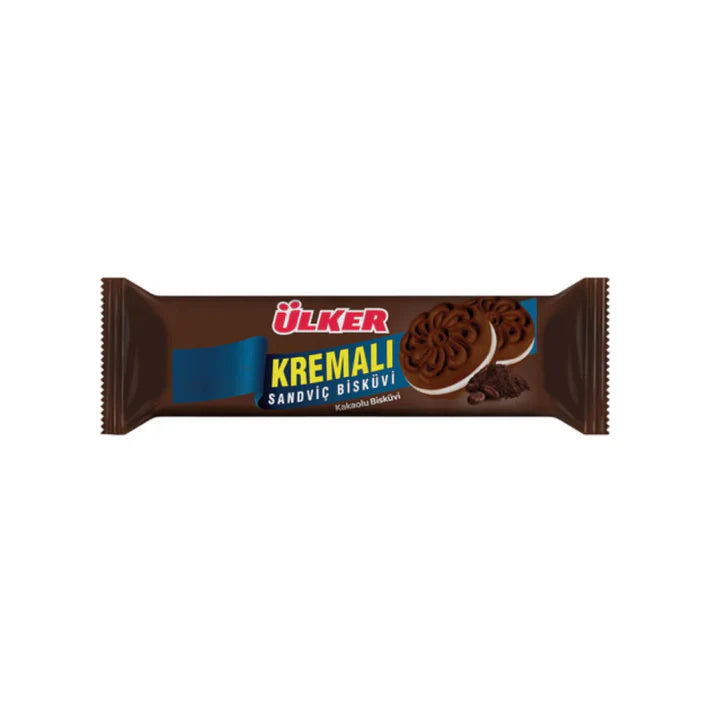 ULKER Kremali: Cocoa Sandwich Biscuits Filled with Milk Cream (61g)