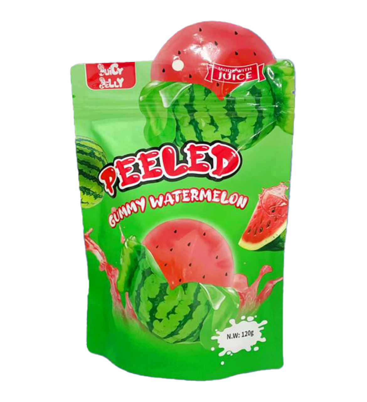 JUICY JELLY PEELED GUMMY WATERMELON 120 GR