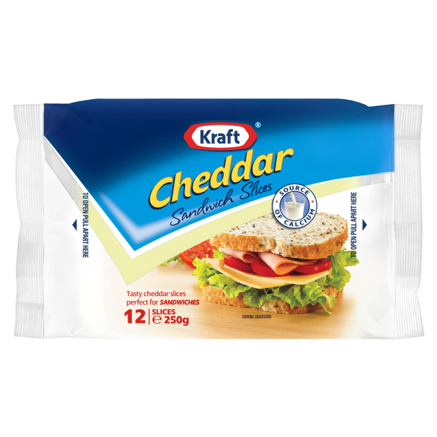 Kraft Cheddar Slices 250gr