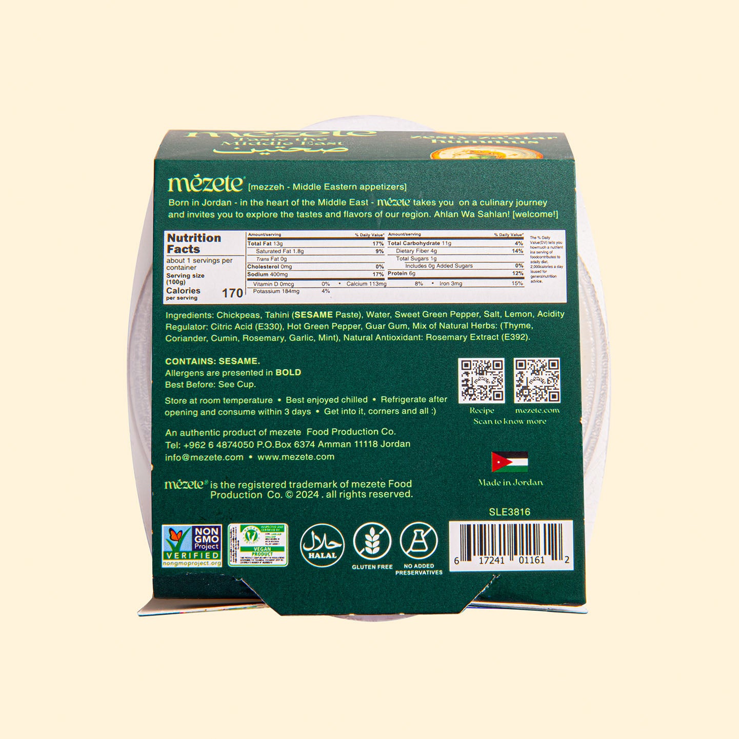 Mezete to go Hummus Cracker Snack 81g