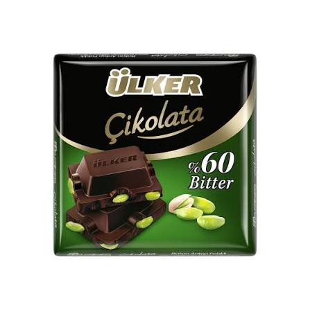 Ulker Dark 60% Bitter Pistachio Chocolate Bar 60g