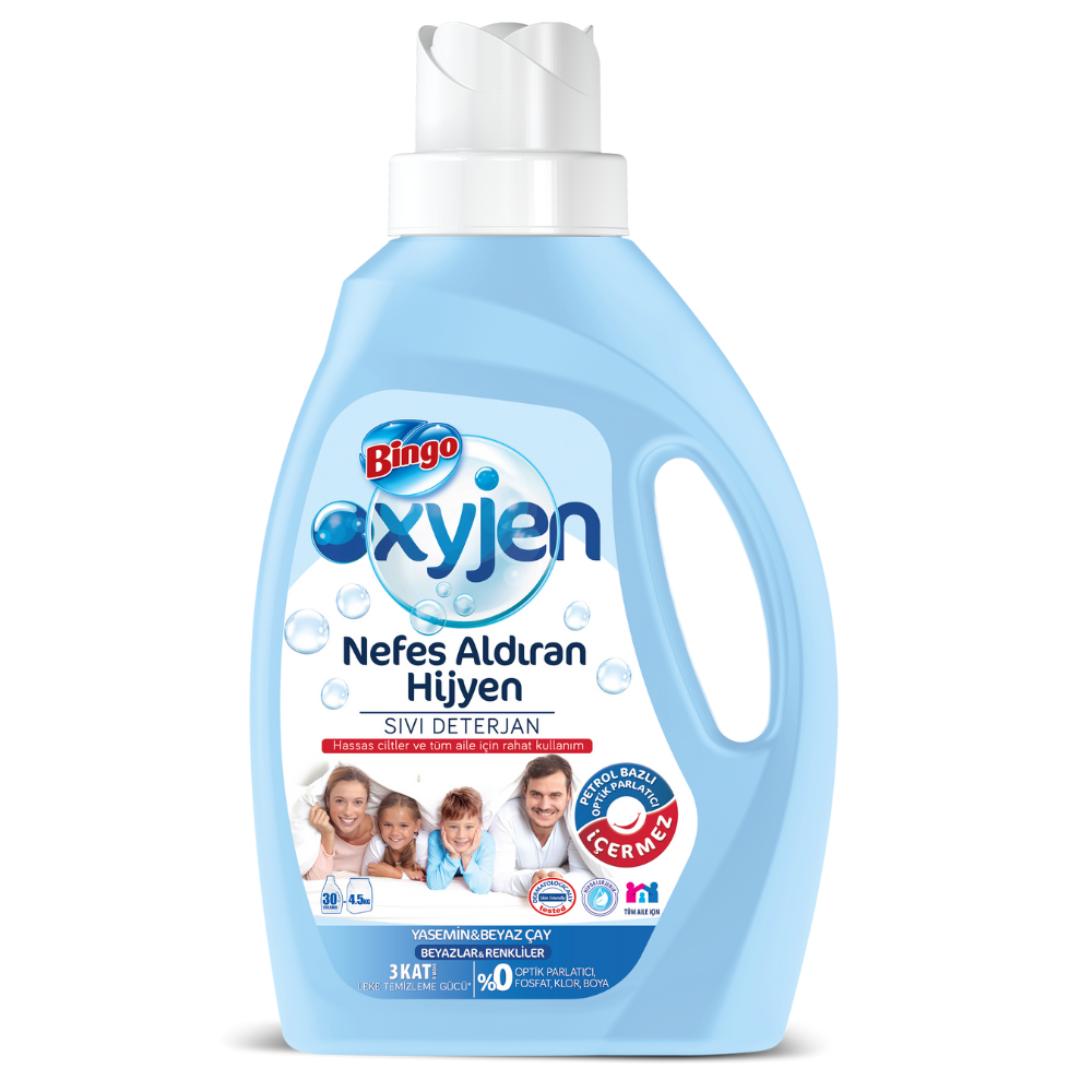 Bingo Oxygen Whites & Colours Laundry Liquid Jasmine & White Tea 2.6l