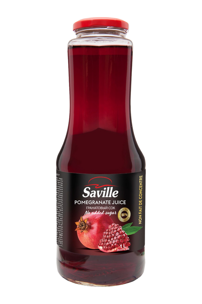 SAVILLE %100 NAR SUYU, 1 L'lik Cam Şişe