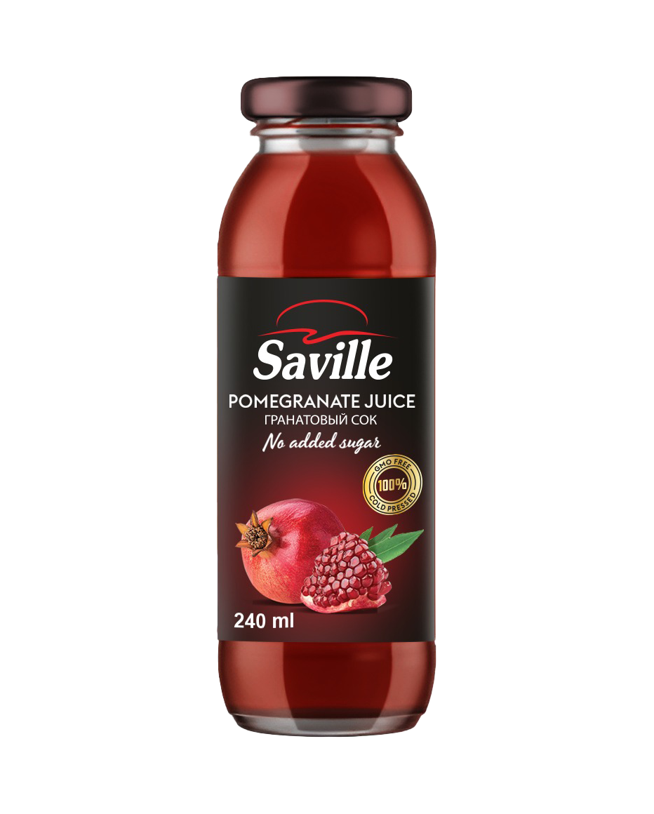 SAVILLE 100% POMEGRANATE JUICE GLASS 240 ML