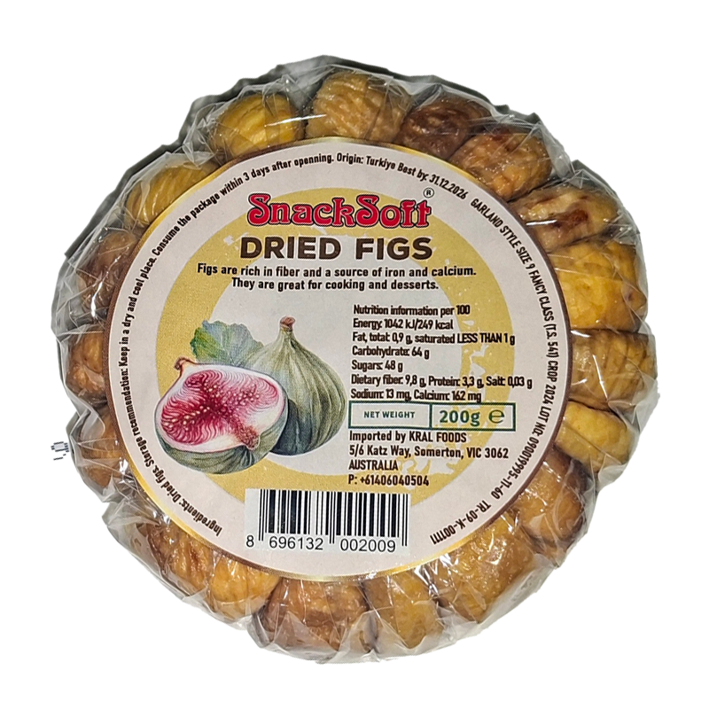 SNACKSOFT DRIED FIGS 200GR
