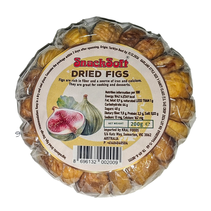 SNACKSOFT DRIED FIGS 200GR