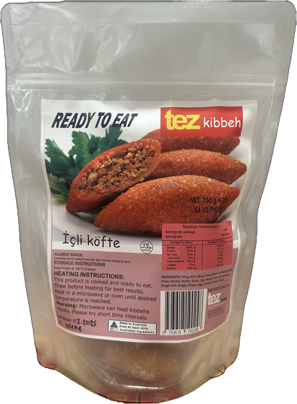 KIBBE ET-İÇLİ KÖFTE KIZARTMIŞ 450 GR