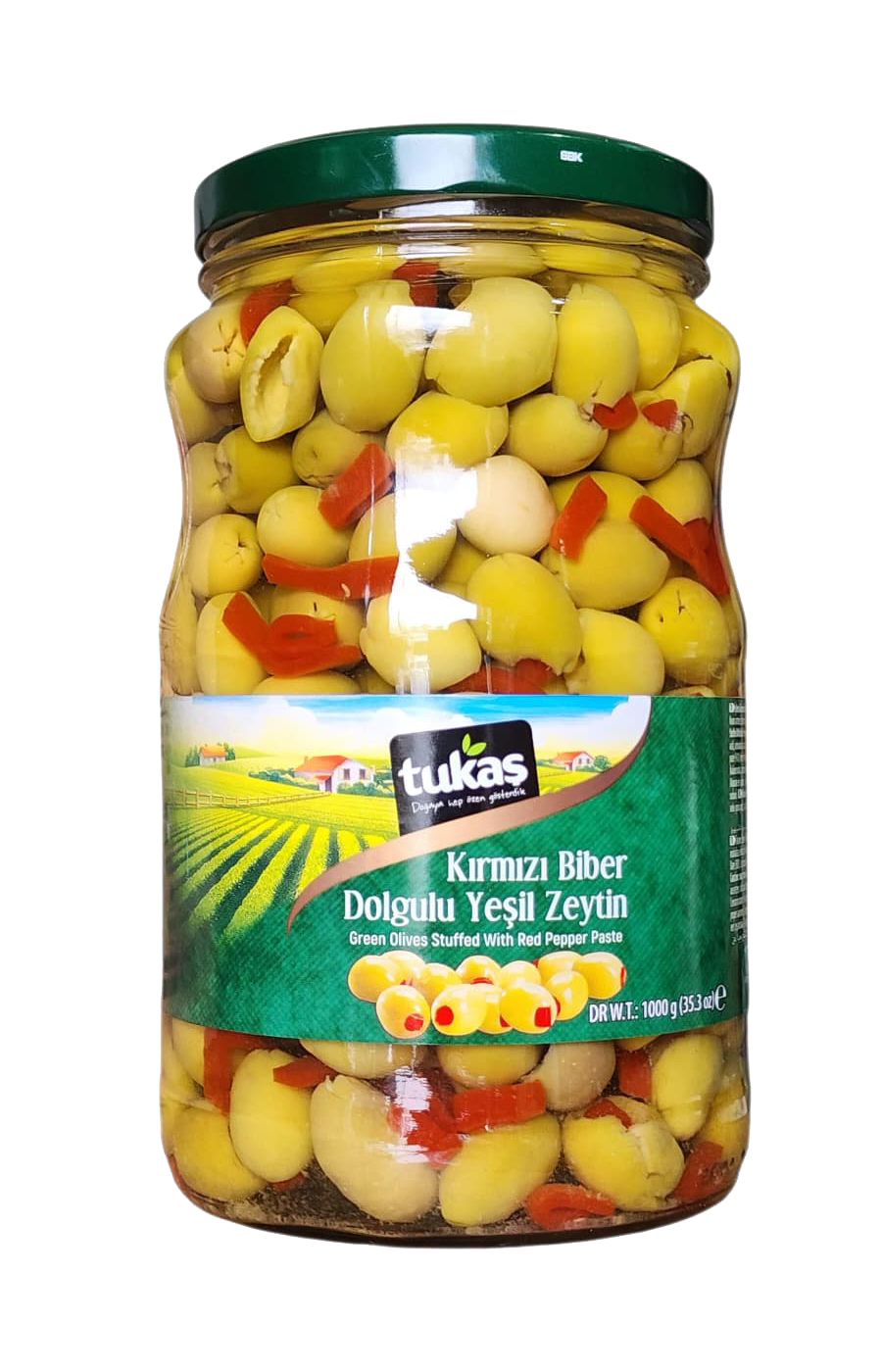 TUKAS GREEN STUFFED  OLIVES (201-260) 1000GR