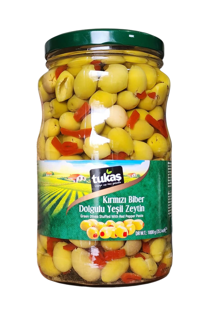 TUKAS YEŞİL DOLGULU ZEYTİNLER (201-260) 1000 GR