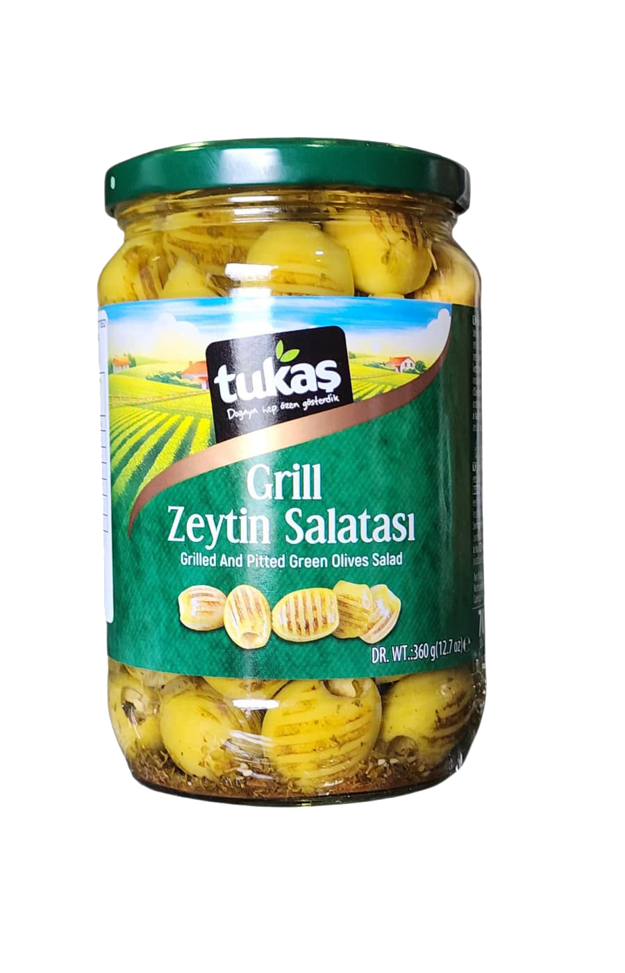 TUKAS GRILLED PITTED GREEN OLIVES SALAD 400G