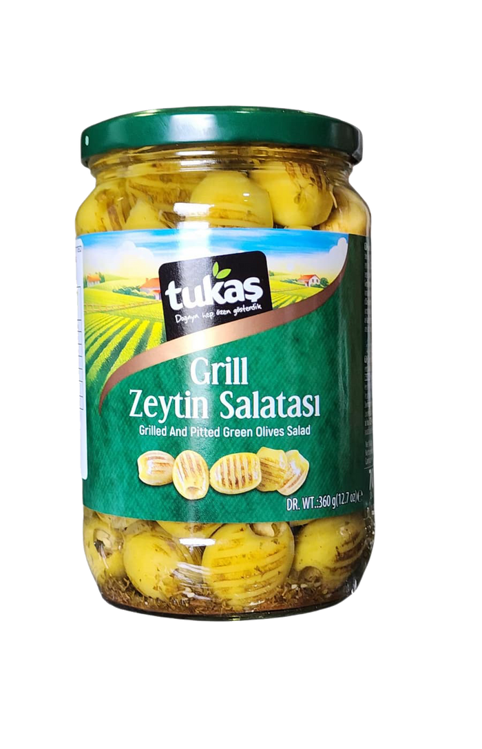TUKAS IZGARA ÇEKİRDEĞİ ÇIKARILMIŞ YEŞİL ZEYTİN SALATASI 400G